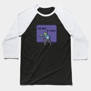 Zombie pixel retro video game Baseball T-Shirt